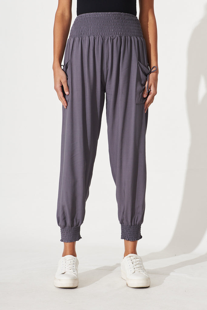 Gabby Lounge Pants In Slate Grey - front