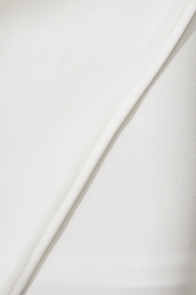 Phoenix Off Shoulder Midi Dress In White - fabric
