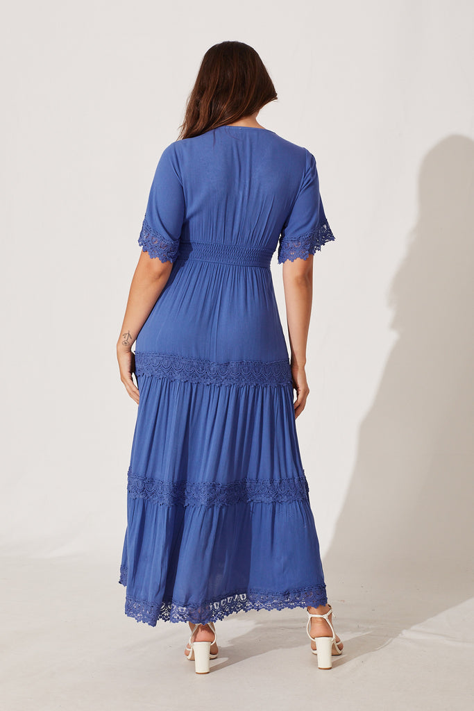 Mona Maxi Dress In Blue - back