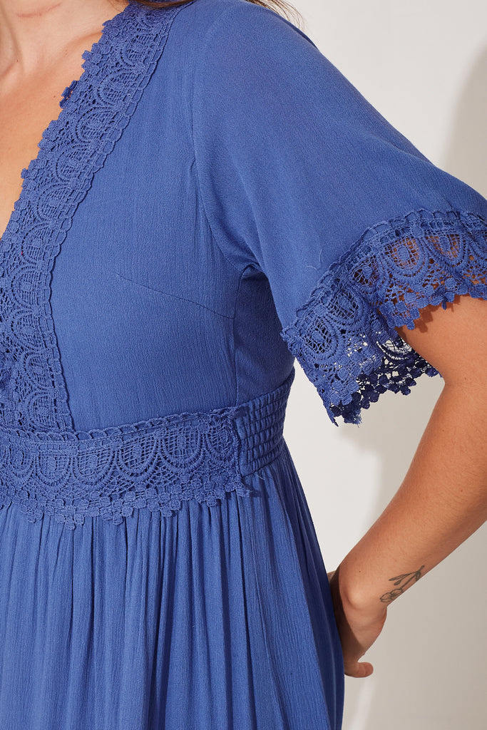 Mona Maxi Dress In Blue - detail