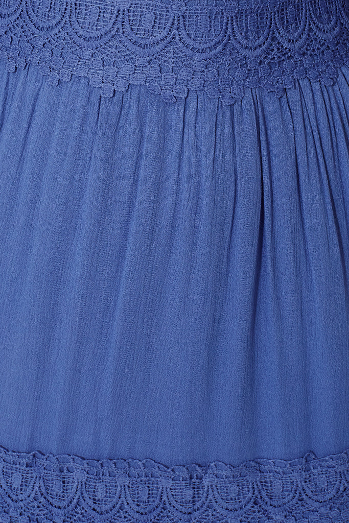 Mona Maxi Dress In Blue - fabric