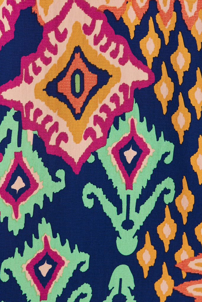 Rejina Top In Aztec Multi Print - fabric