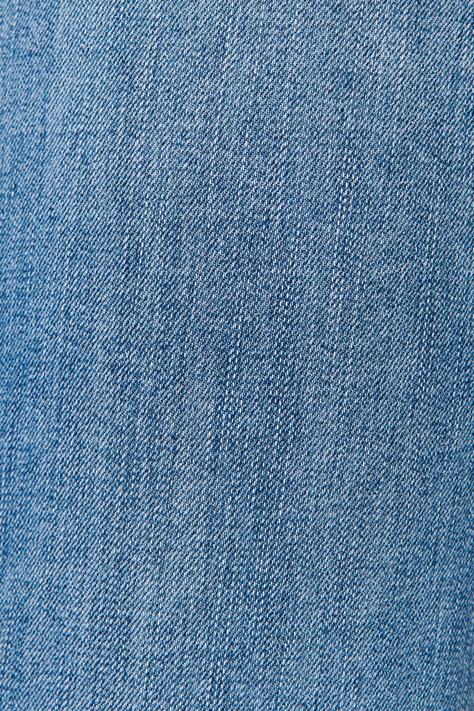 Juan High Rise Wide Leg Jean In Mid Blue Denim - fabric