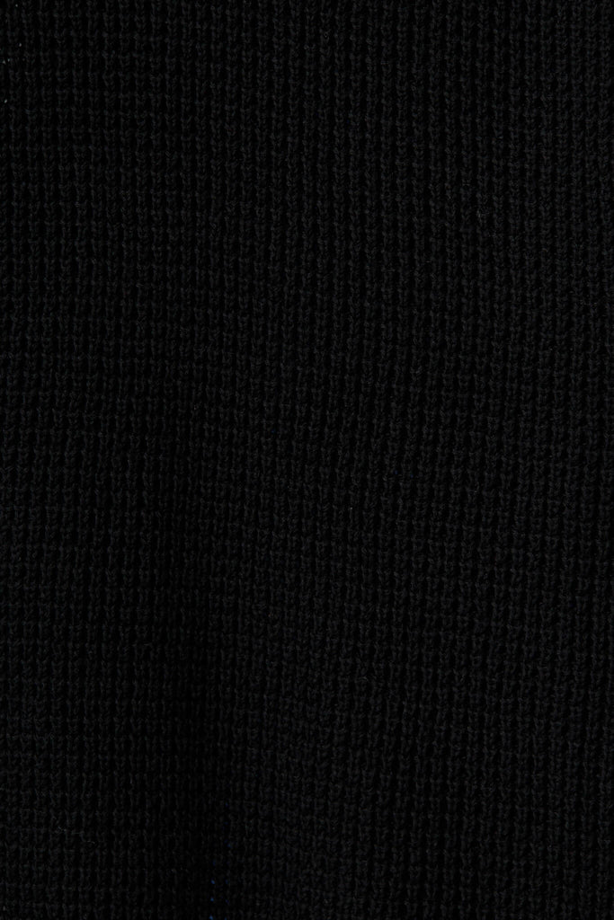 Zellweger Longline Knit Cardigan In Black Cotton Blend - fabric
