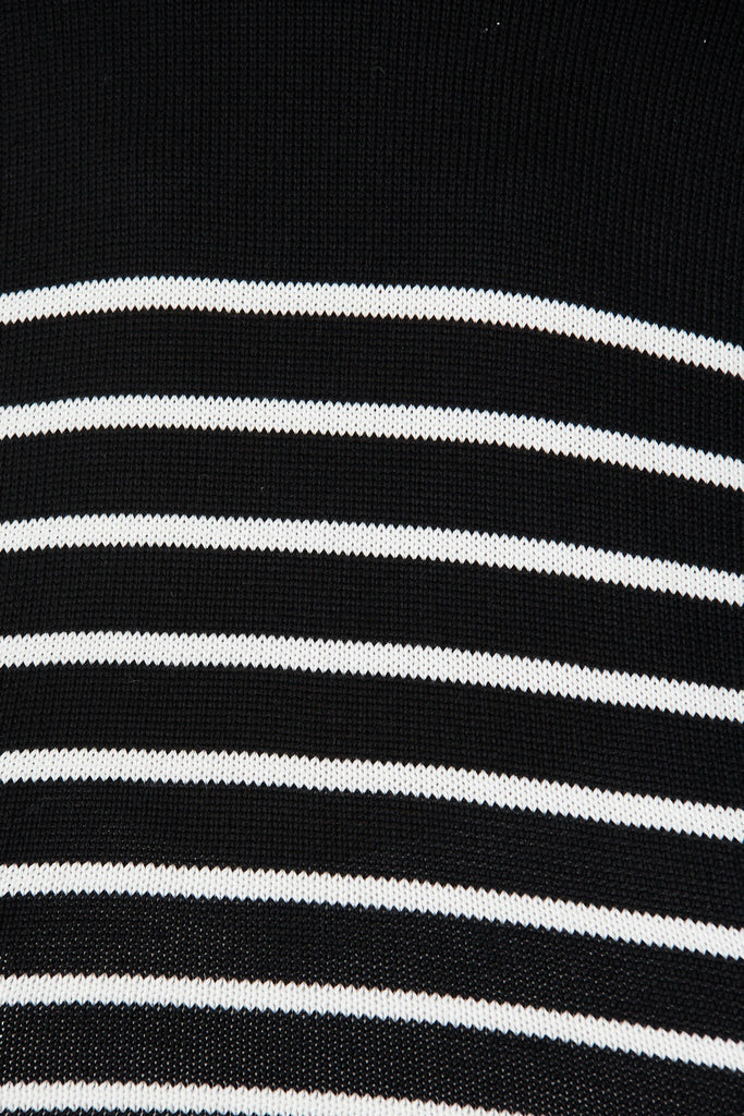 Locklear Knit In Black With White Stripe Cotton Blend - fabric