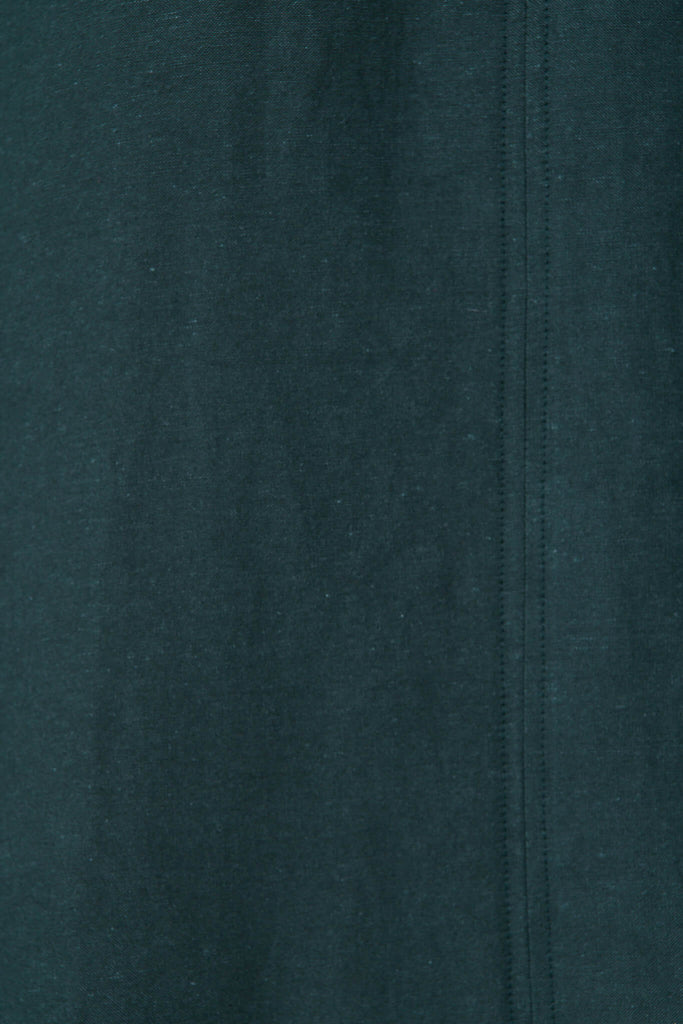 Moto Dress In Emerald Cotton Linen - fabric