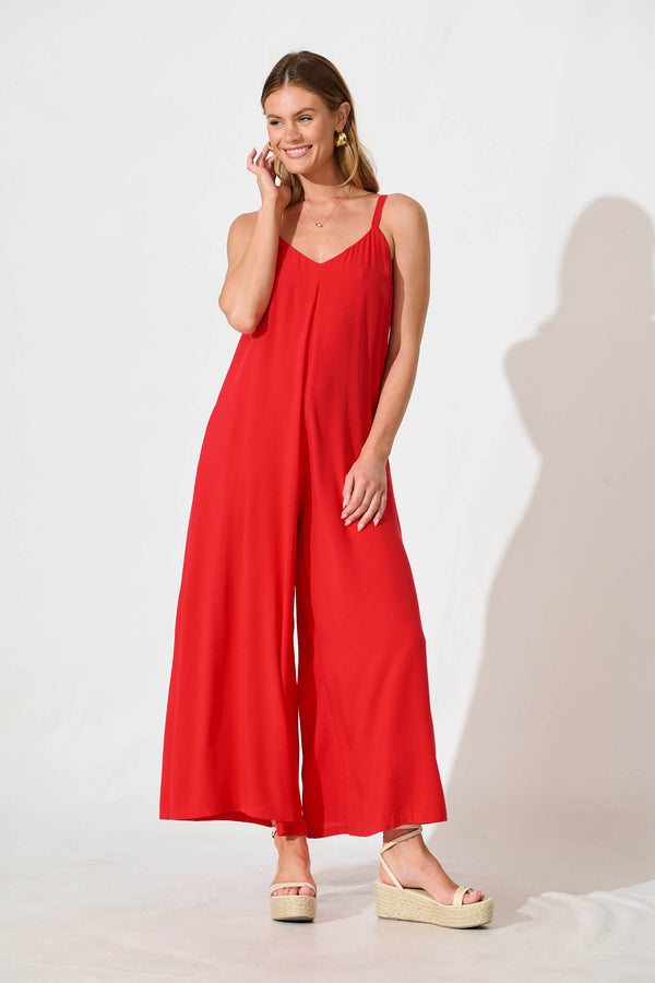 Belfast Jumpsuit In Red – St Frock