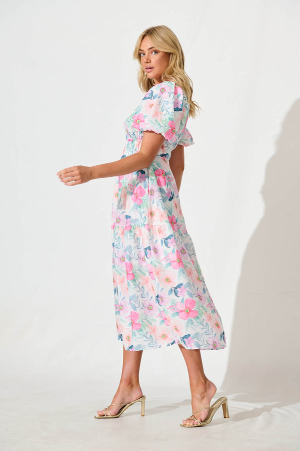 Strawberry Pink Floral Dress yv31479