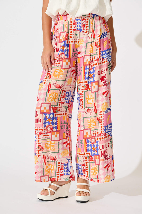 Galleria Pant in Multi Conversational Print