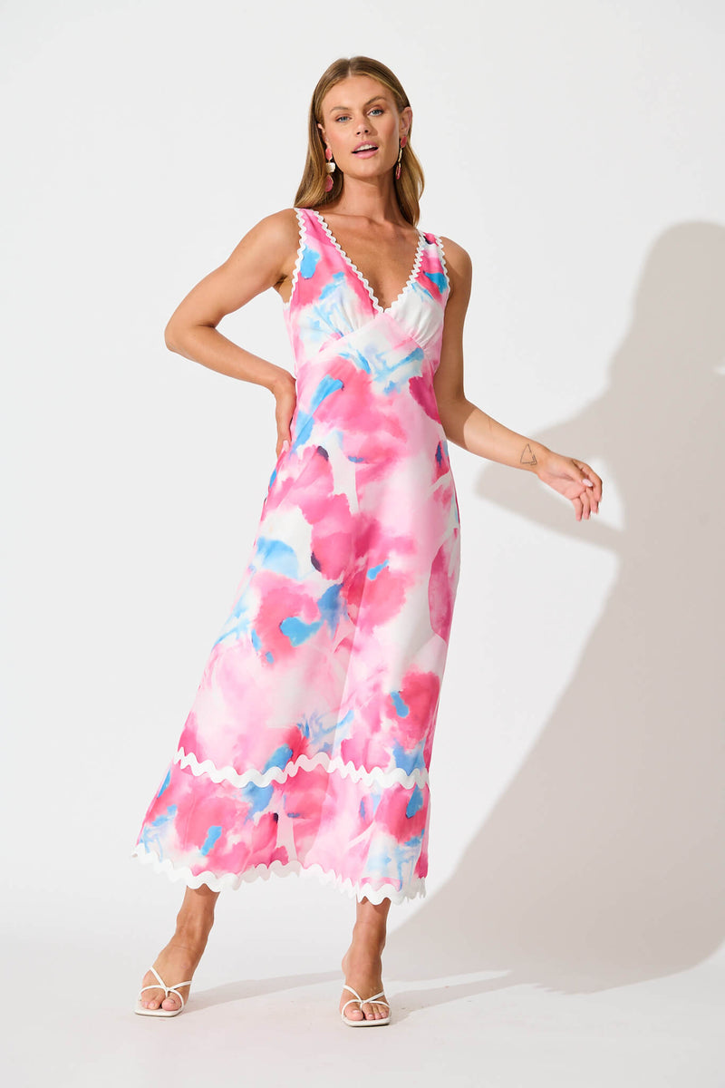 Ric Rac Trim Maxi Dress - Pink main image 0