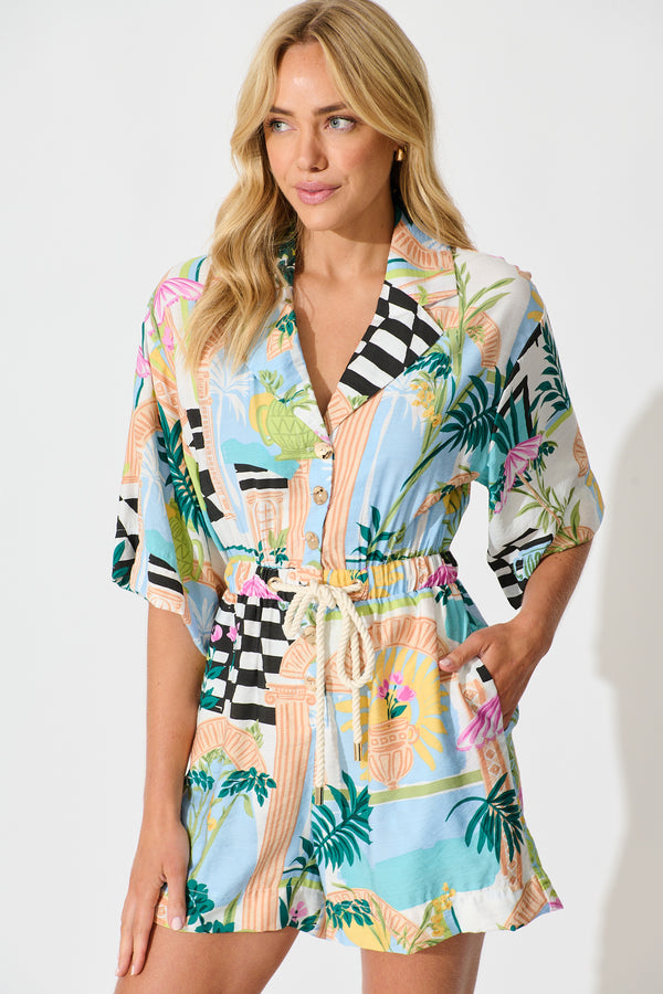 Fox & Finch Maui Floral Print Playsuit - FS18-6286