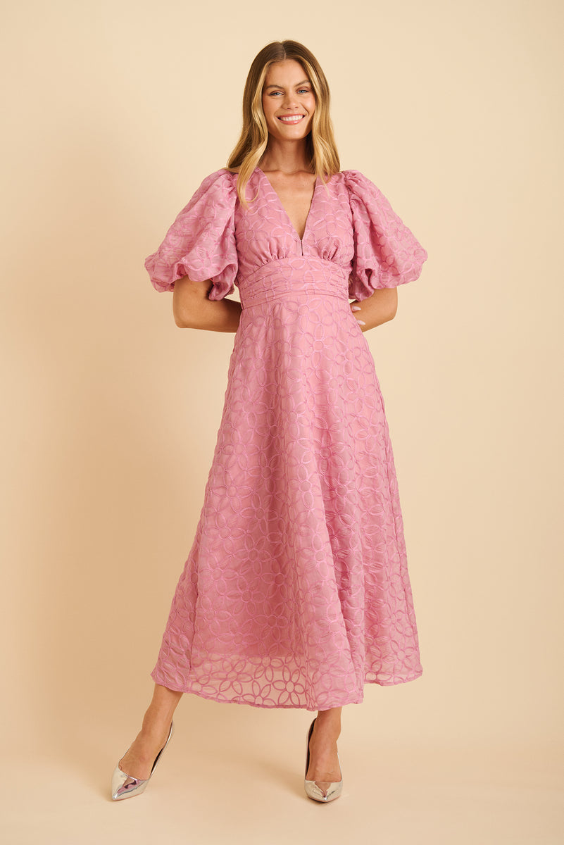 Duchess Maxi Dress In Pink Organza