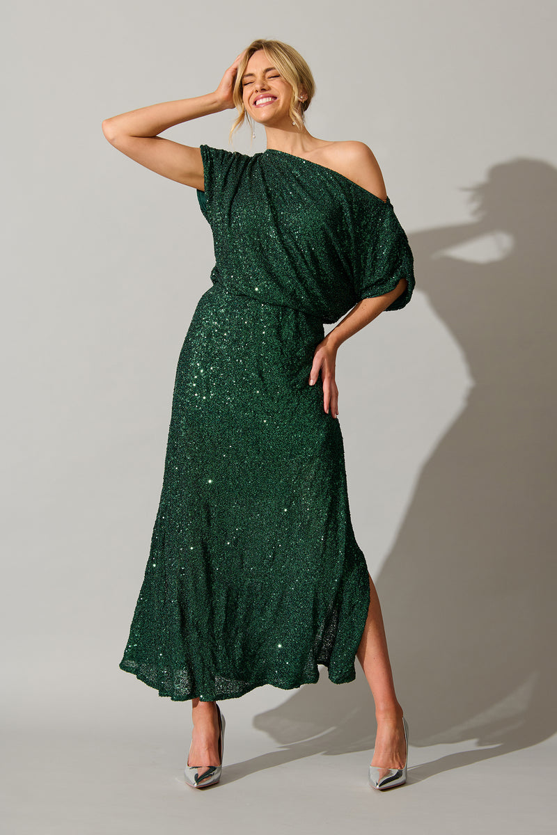 Amiri Off The Shoulder Gown (Burgundy) main image 0