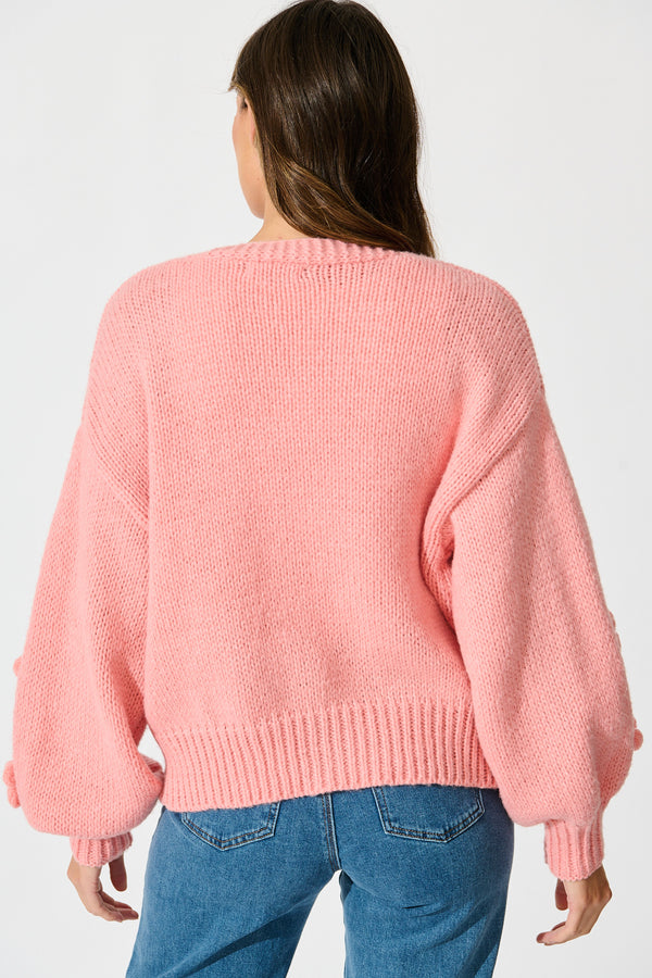 Fora Knit Cardigan Dusty Pink main image 1