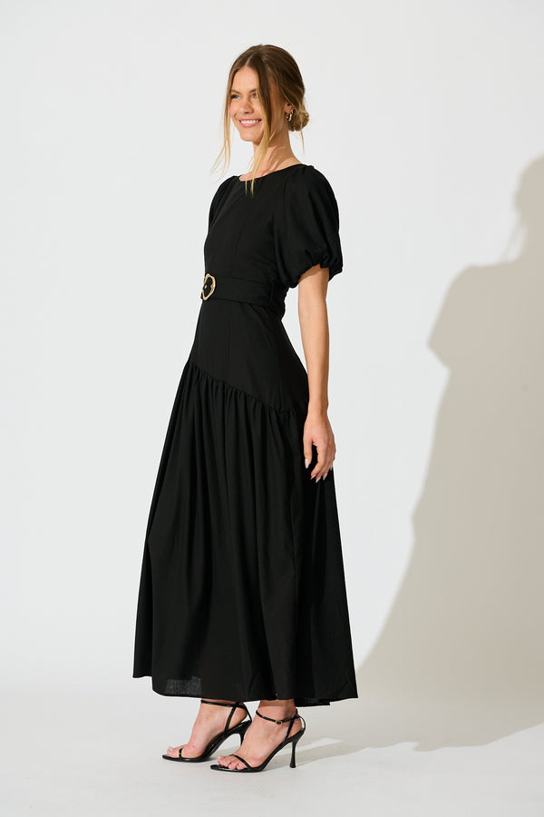 Isleen Maxi Dress in Oatmeal Linen Blend