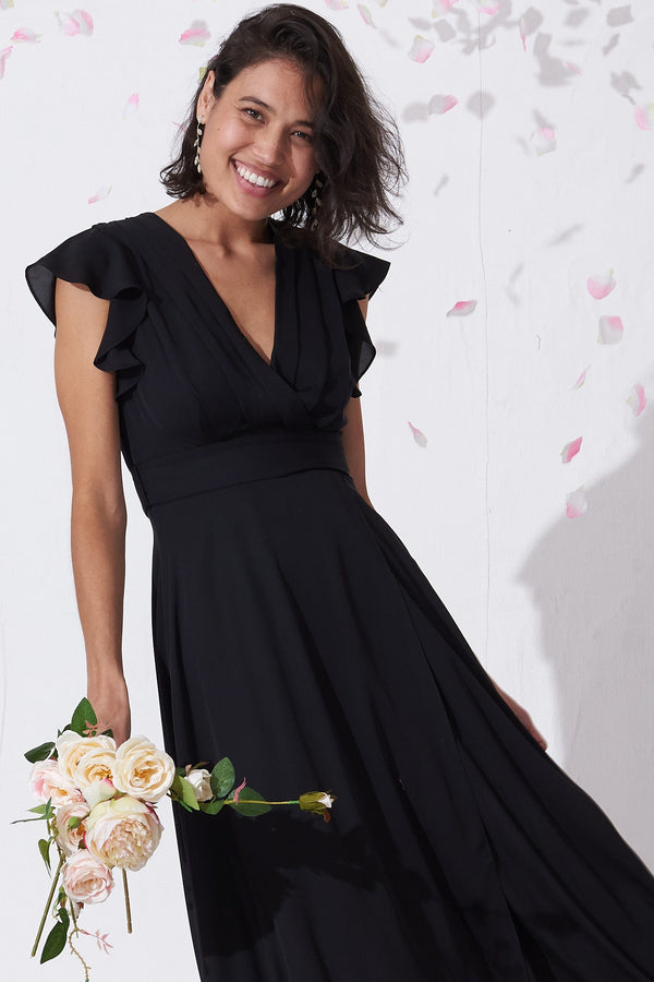Wynter Maxi Dress in Navy Chiffon