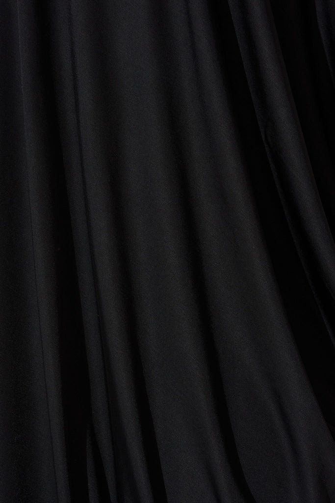 Goddess One Shoulder Maxi Dress in Black - fabric