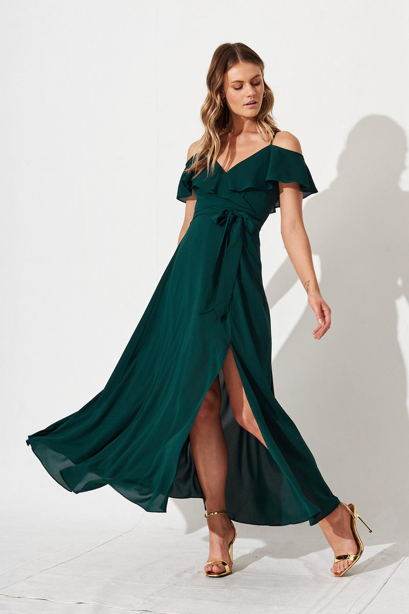 Marit Maxi Dress In Emerald Green Marit Maxi Dress In Emerald Green