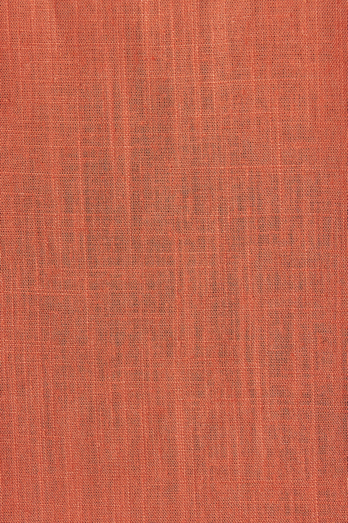 Rejina Top In Rust Linen Blend - Fabric