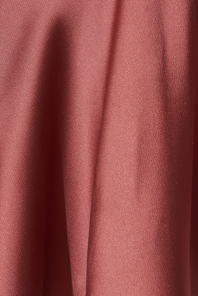 Brylie Dress In Dusty Pink Satin - fabric