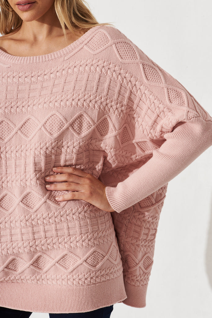 Holywell Knit In Blush Wool Blend - detail