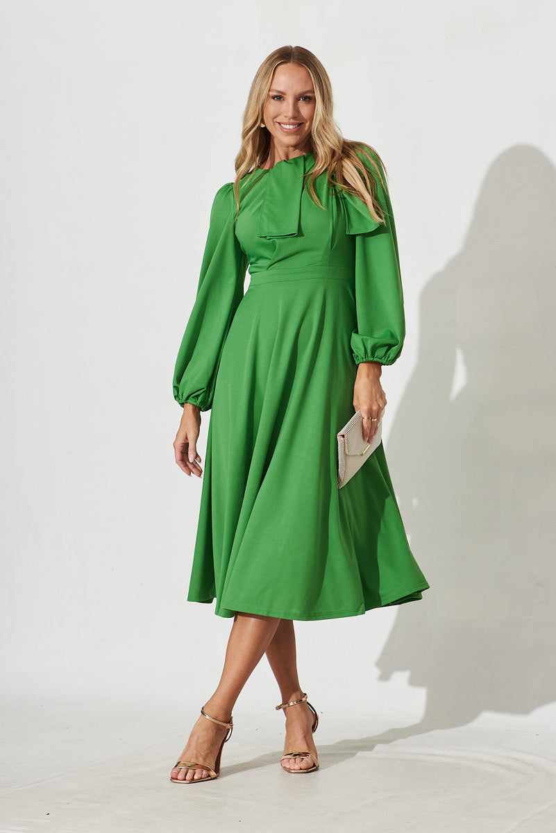 Belleville Midi Dress In Green St Frock