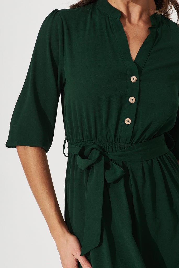 Jemimah Midi Dress In Emerald - detail
