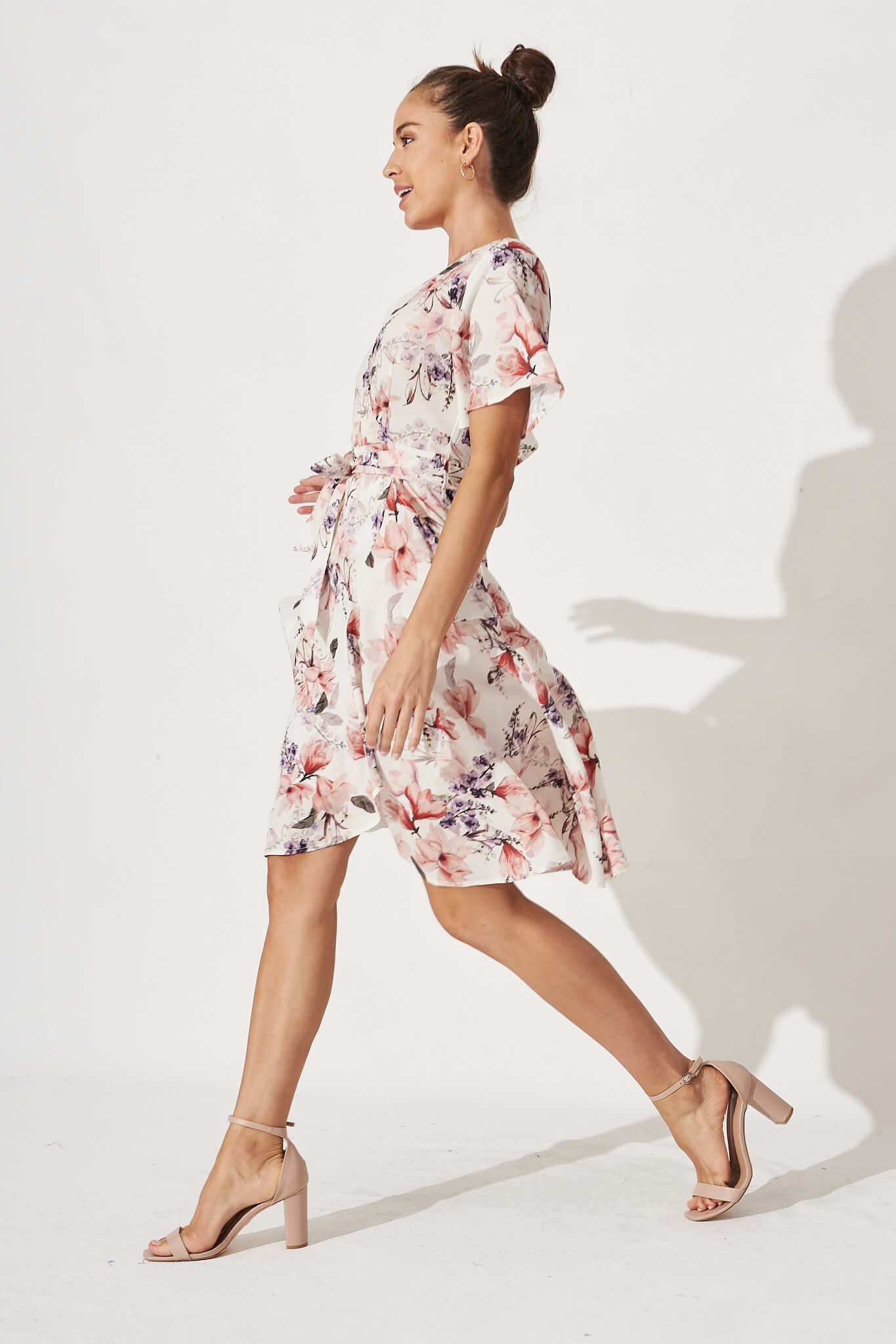 Lacey Wrap Dress In Cream Floral – St Frock