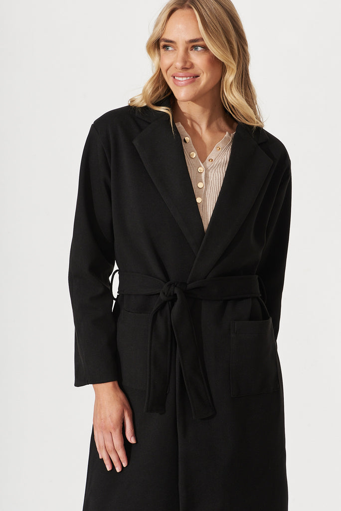 Embrace Coat In Black - front