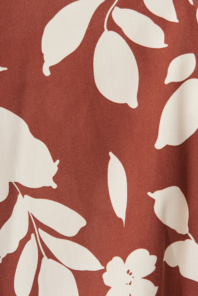 Sugary Pants In Rust Leaf Print - fabric