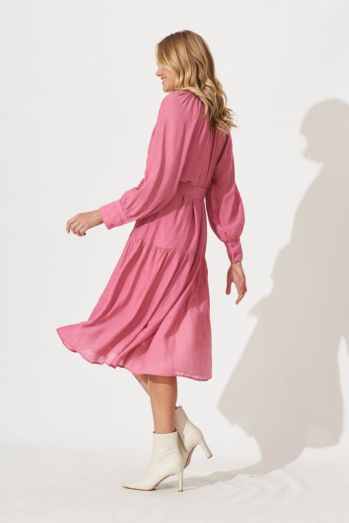Ellora Midi Dress In Pink - side