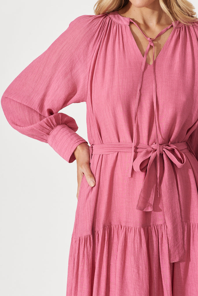 Ellora Midi Dress In Pink - detail