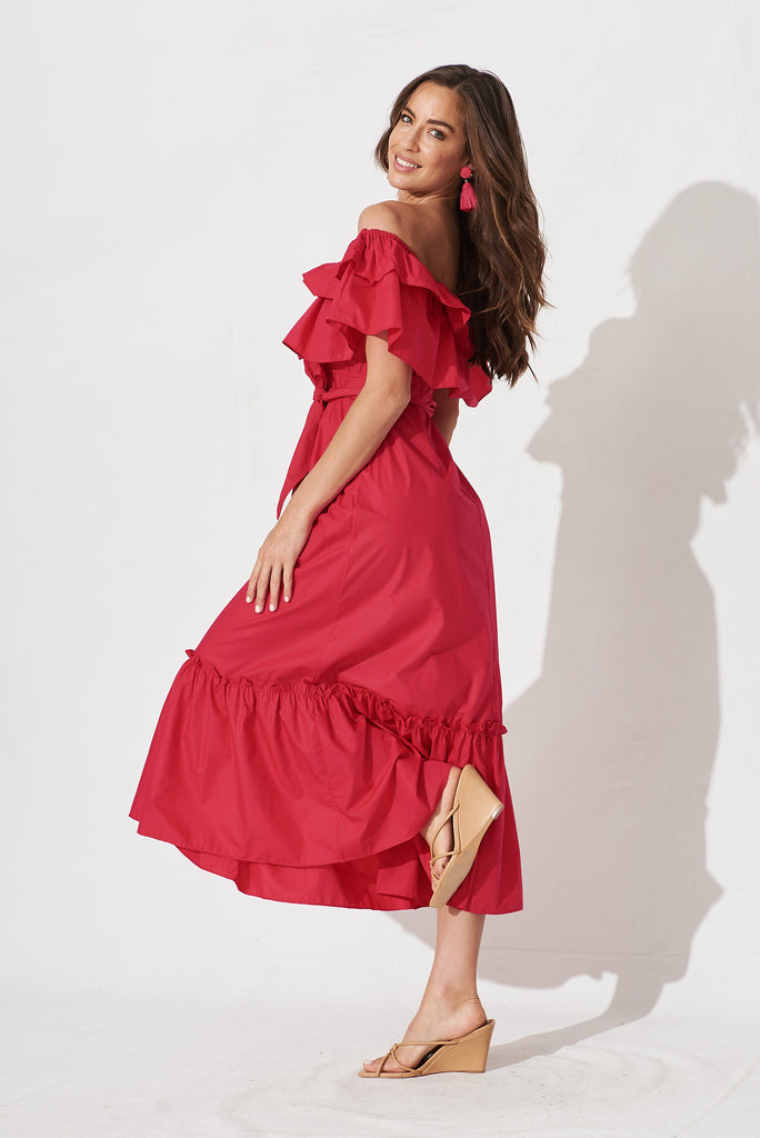 Lula Maxi Dress In Red - side