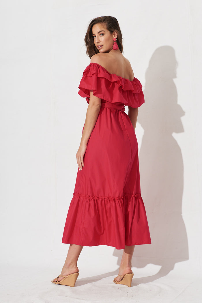 Lula Maxi Dress In Red - back