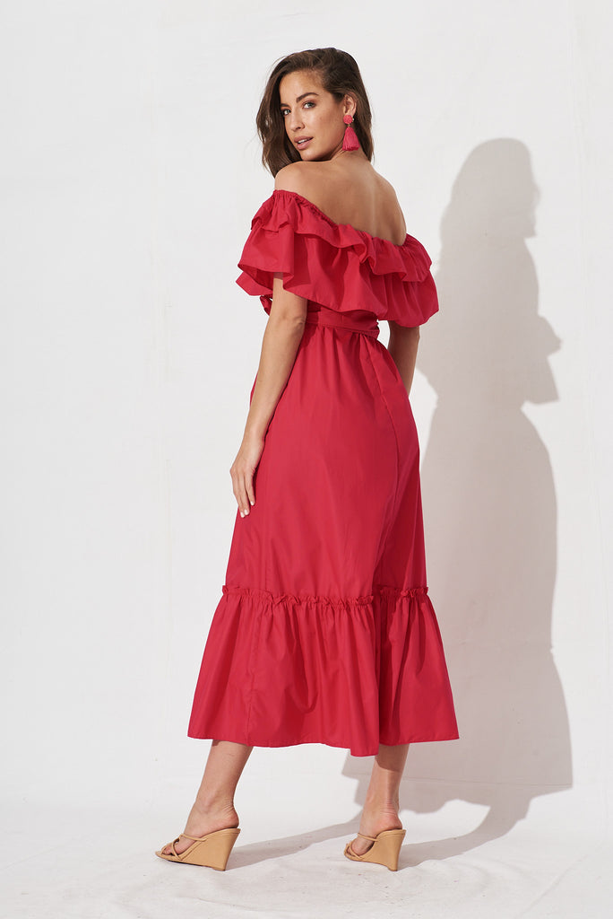 Lula Maxi Dress In Red - back
