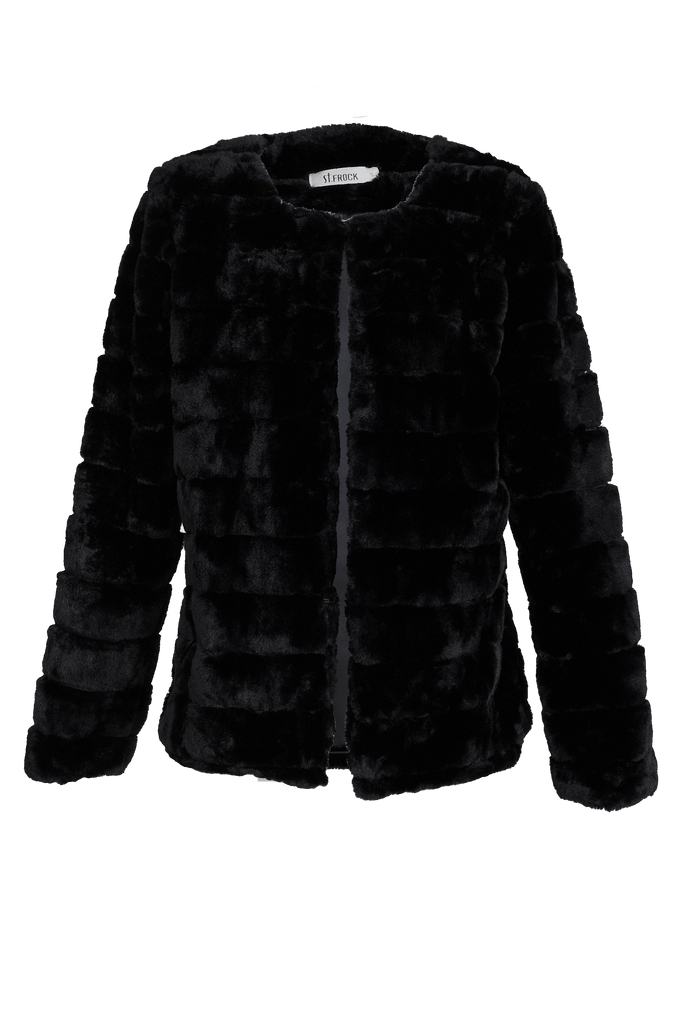 Cher Faux Fur Jacket In Black - ghost