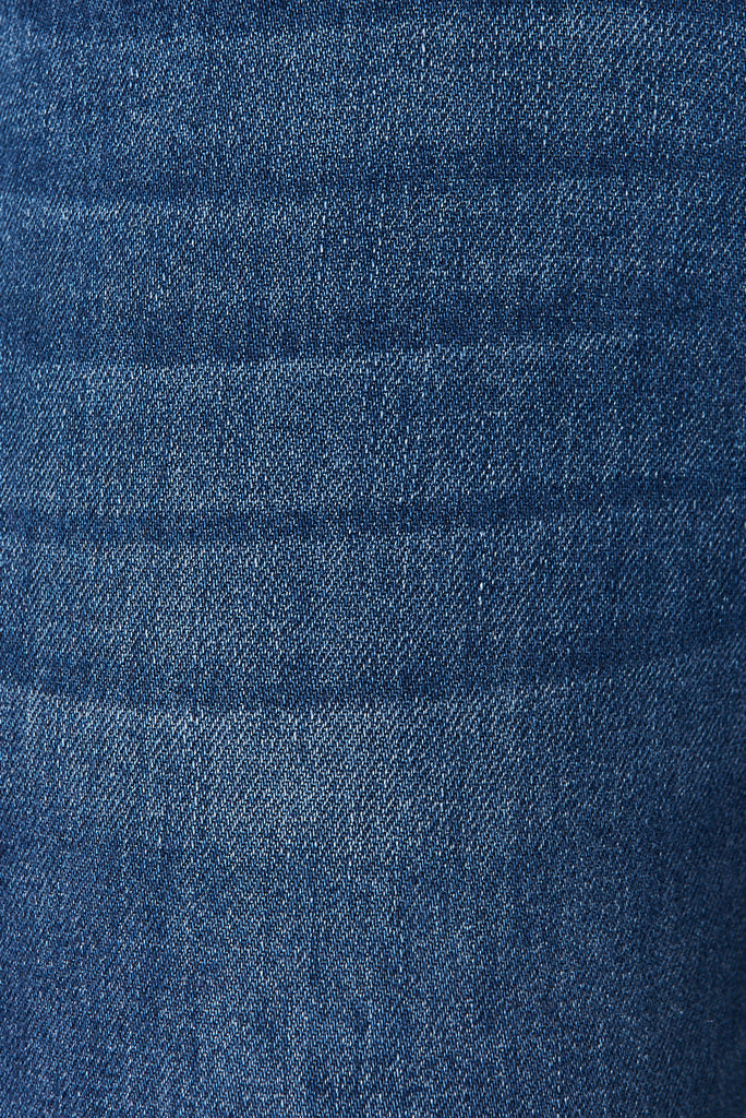 Billie Straight Jean In Mid Blue Wash - fabric