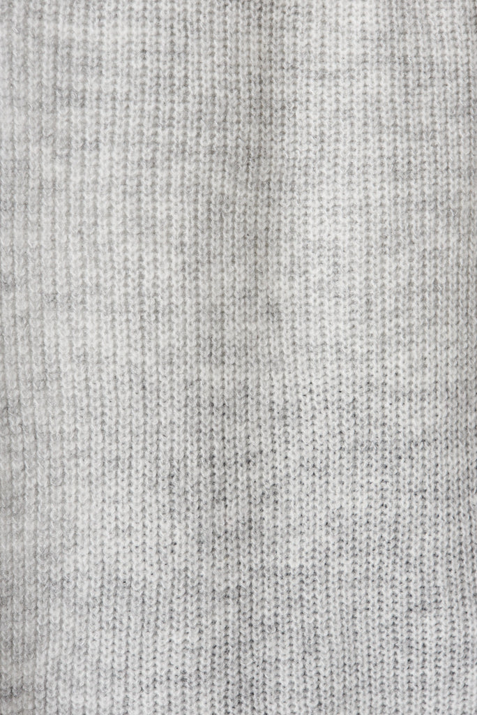 Zayla Knit Cardigan In Grey Wool Blend - fabric