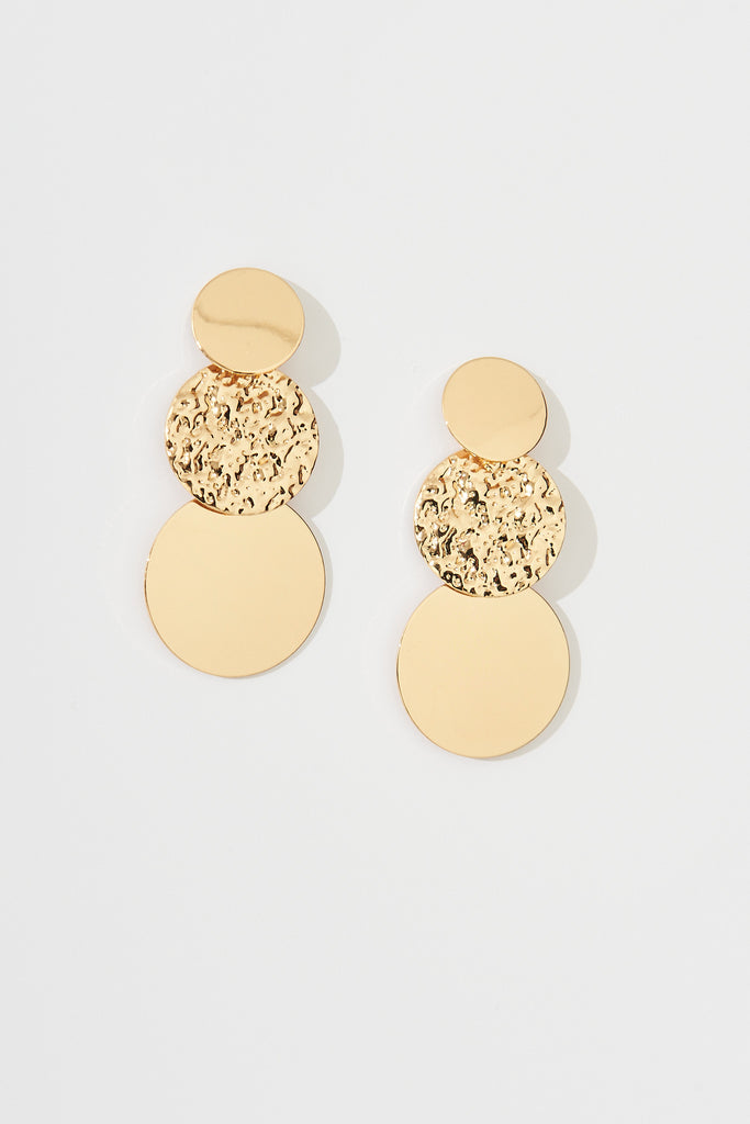 August + Delilah Petrina Drop Earrings In Gold - flatlay