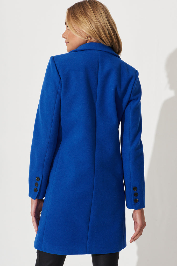 Prato Coat In Cobalt Blue - back