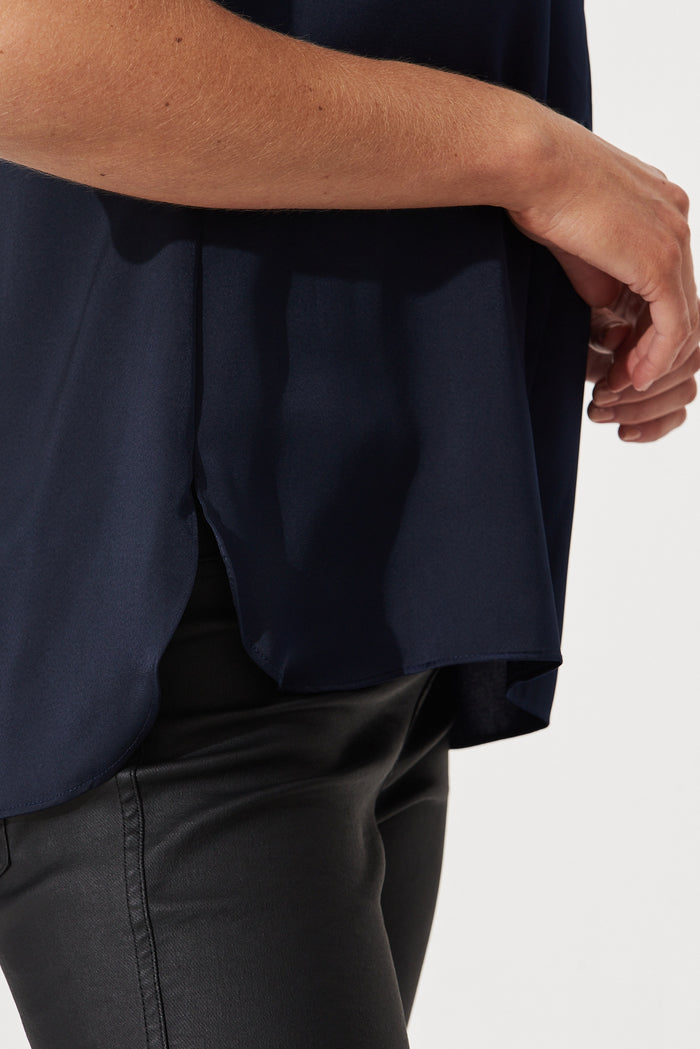 Indiana Top In Navy - detail
