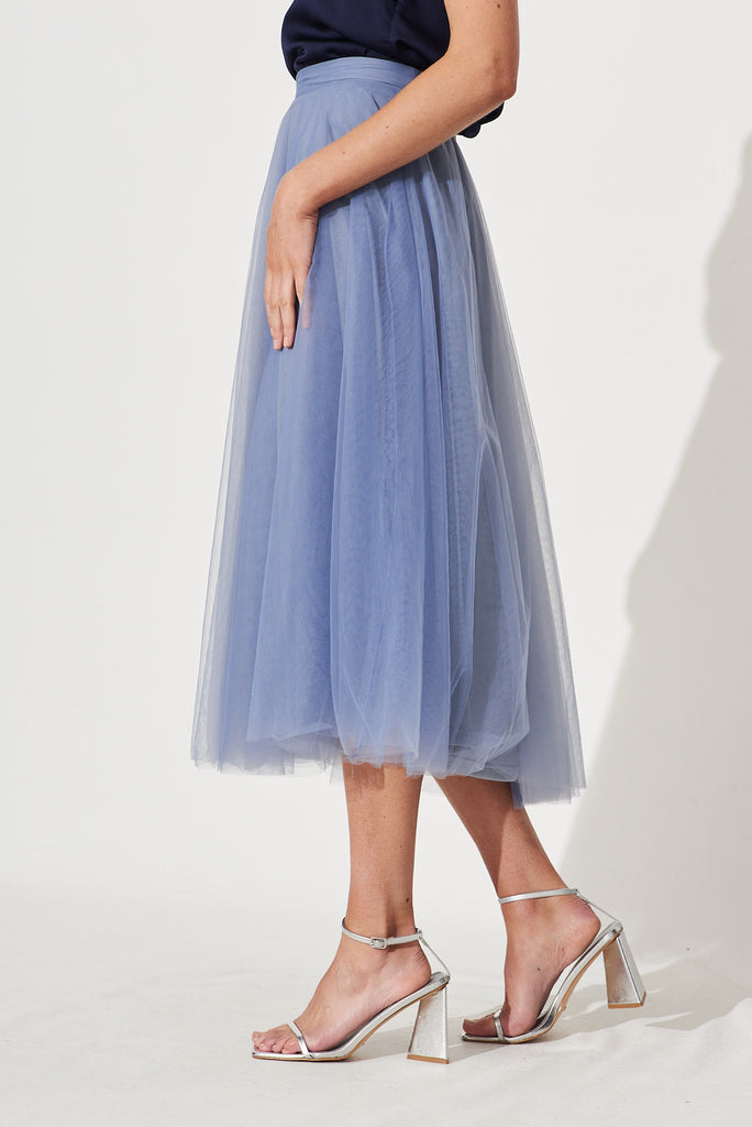 Wannabe Tulle Skirt In Ice Blue - side