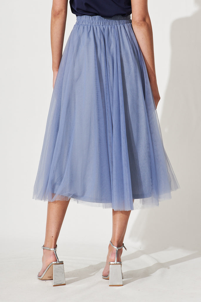 Wannabe Tulle Skirt In Ice Blue - back