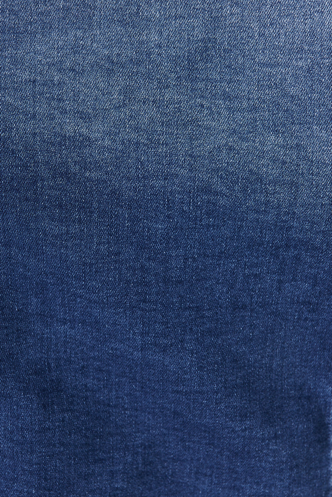 Monty Denim Jacket In Mid Blue Cotton Blend - fabric