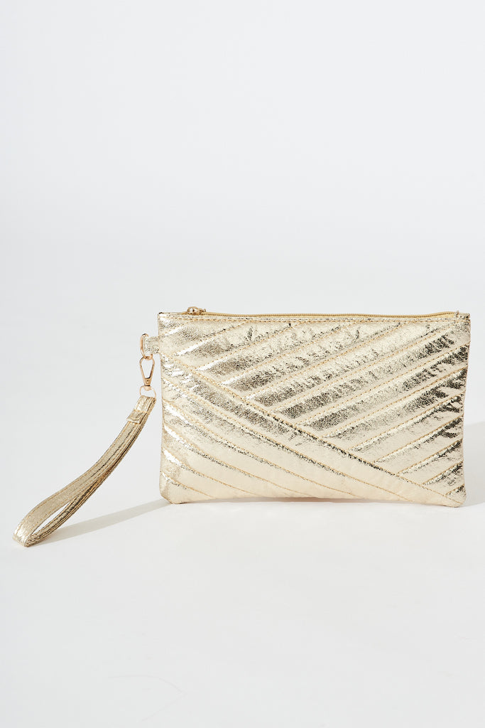 August + Delilah Mauriel Clutch In Gold - front