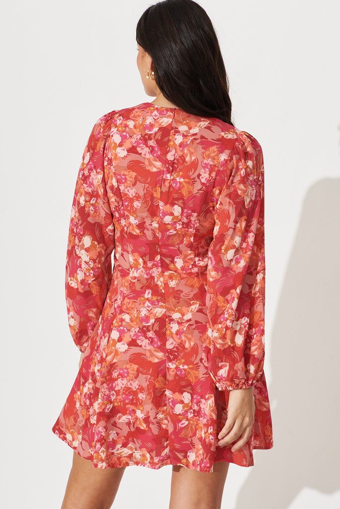 Moore Dress In Red Floral - back