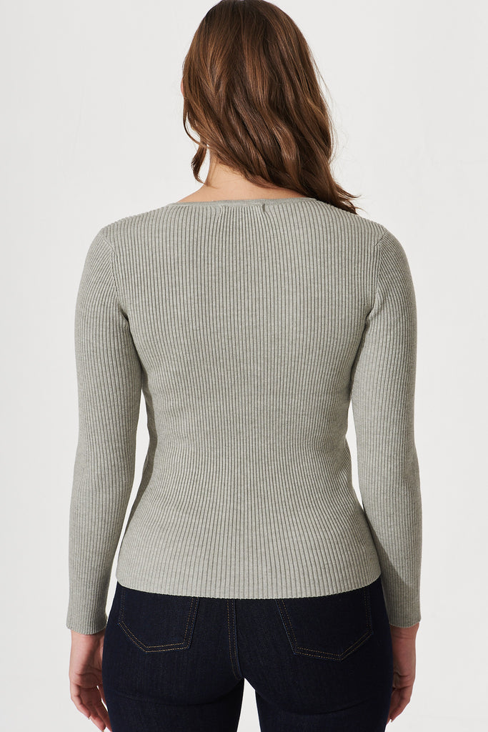 Dover Heights Knit In Grey Marle - back