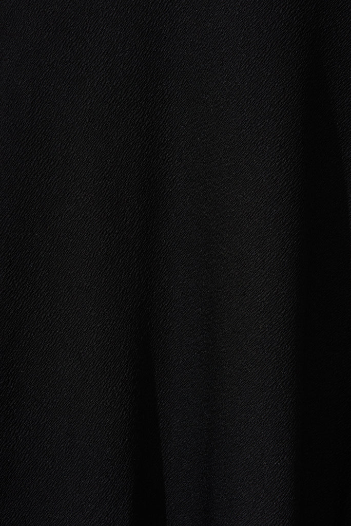 Larimar Midi Dress In Black Cotton Blend - fabric