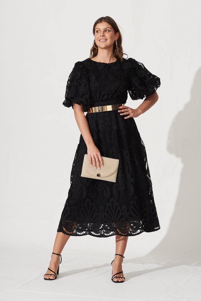 Tillie Lace Dress In Black - full length