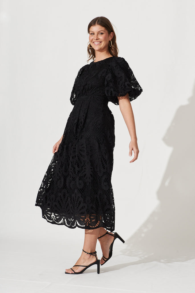Tillie Lace Dress In Black - side